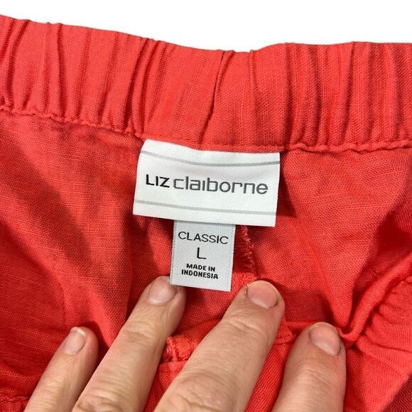 Liz Claiborne linen blend coral pants L - Picture 5 of 16